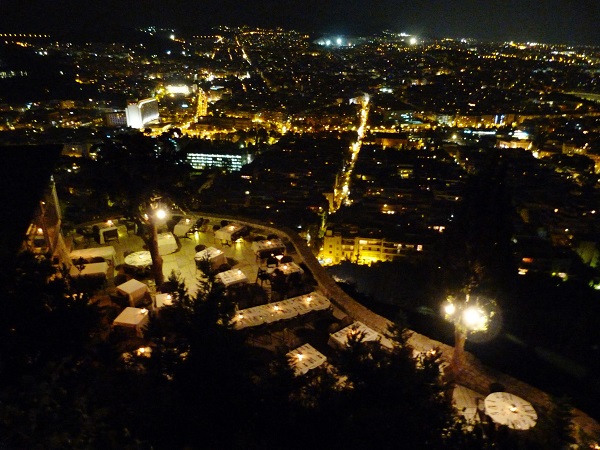 A night view of Athens, from the top of Lykavittos Hill (link shows the hill from down below -if you have not been, you absolutely must see that view, when you are in Athens)