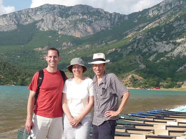 Gorge du Verdon, France - visiting my brother the opera singer in Aix-en-Provence. Right after canoeing into a beautiful gorge. 