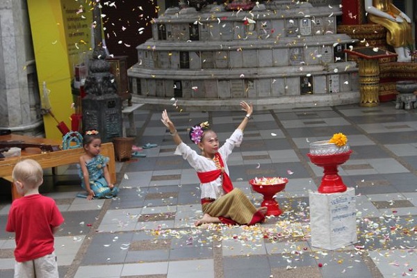 At a temple in Chiang Mai, Thailand
