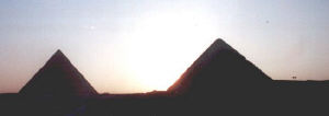 Sunset at the pyramids