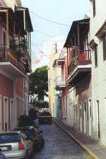The narrow streets of Old San Juan