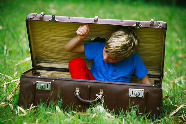 Kid in suitcase