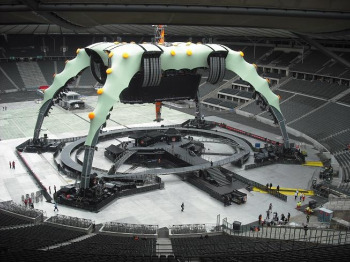 The U2 'Claw' stage in Berlin (all this is carried by trucks)
