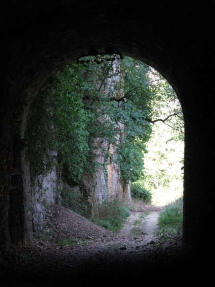 A view from one of the tunnels along the Spoleto-Norcia railway line.