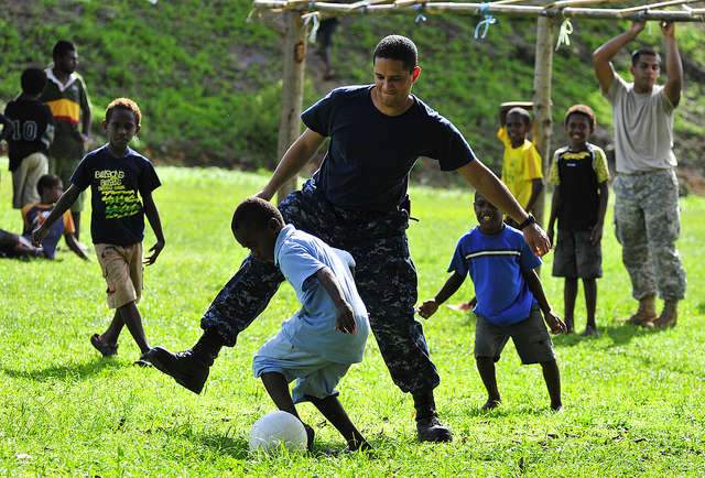 Soccer with locals