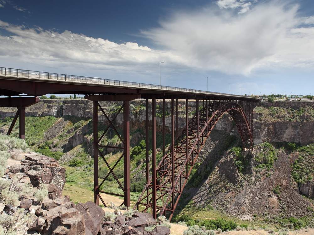 base jump off the only bridge in the U.S. where it's legal in Idaho