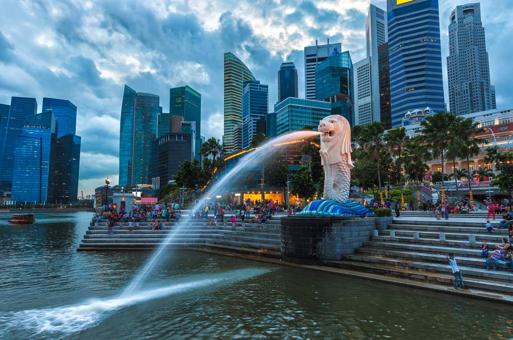 The Merlion Fountain in Singapore, Singapore